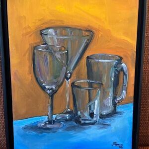 Original Painting by Artist Rance Holiman Still Life “Glasses” 2022